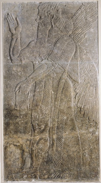 Relief représentant un génie ailé, du palais de Nimrud (Kalah) - Assyrian